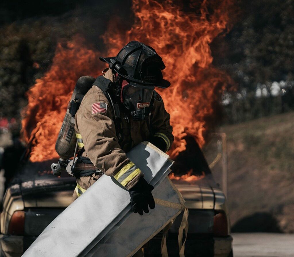 Manta incendios vehículo