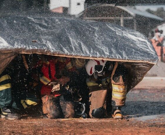 Refugio colectivo contra incendios