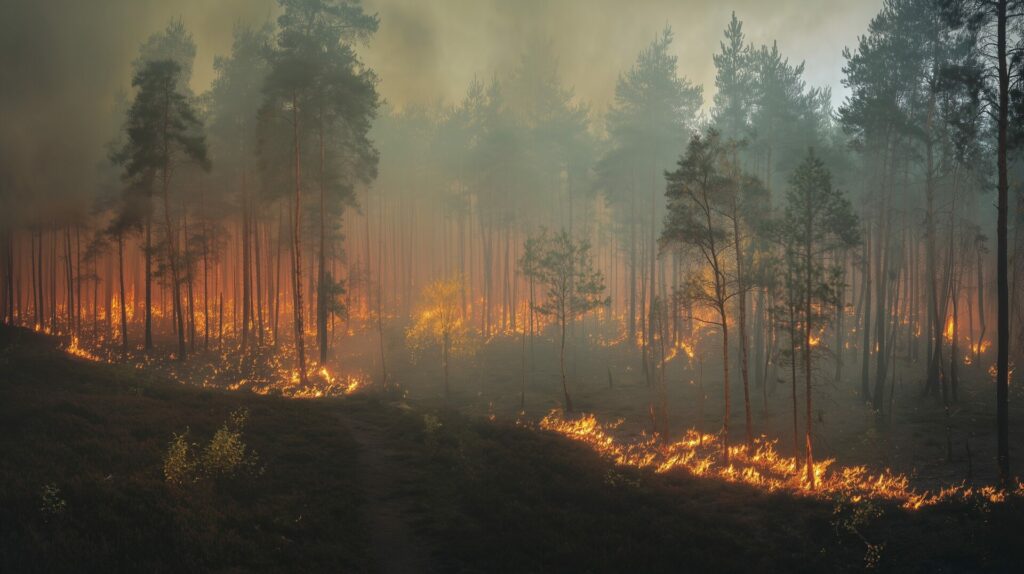 Firebreak strips in forest protection